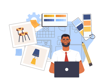Architect working at computer